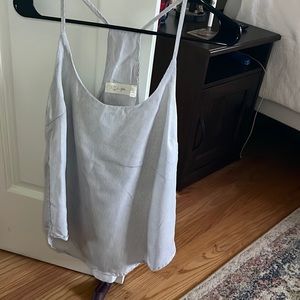 RD Style Blue and white stripe Tank Top